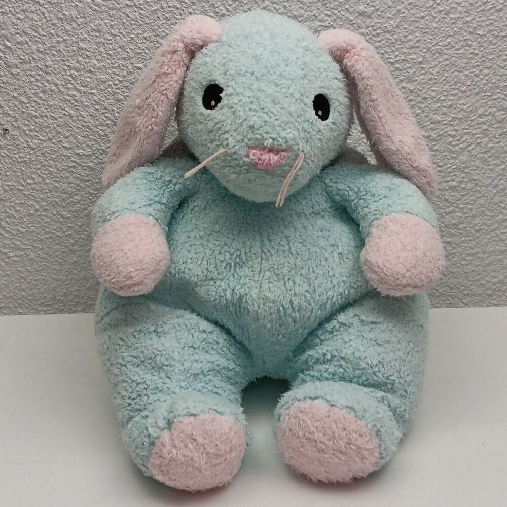 Ty Baby Bunnybaby Bunny Plush Rattle Blue Lovey Soft Toy Stuffed Animal Flaw